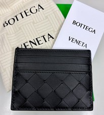 Bottega Veneta Intrecciato Black Leather Card Case Wallet - 32123