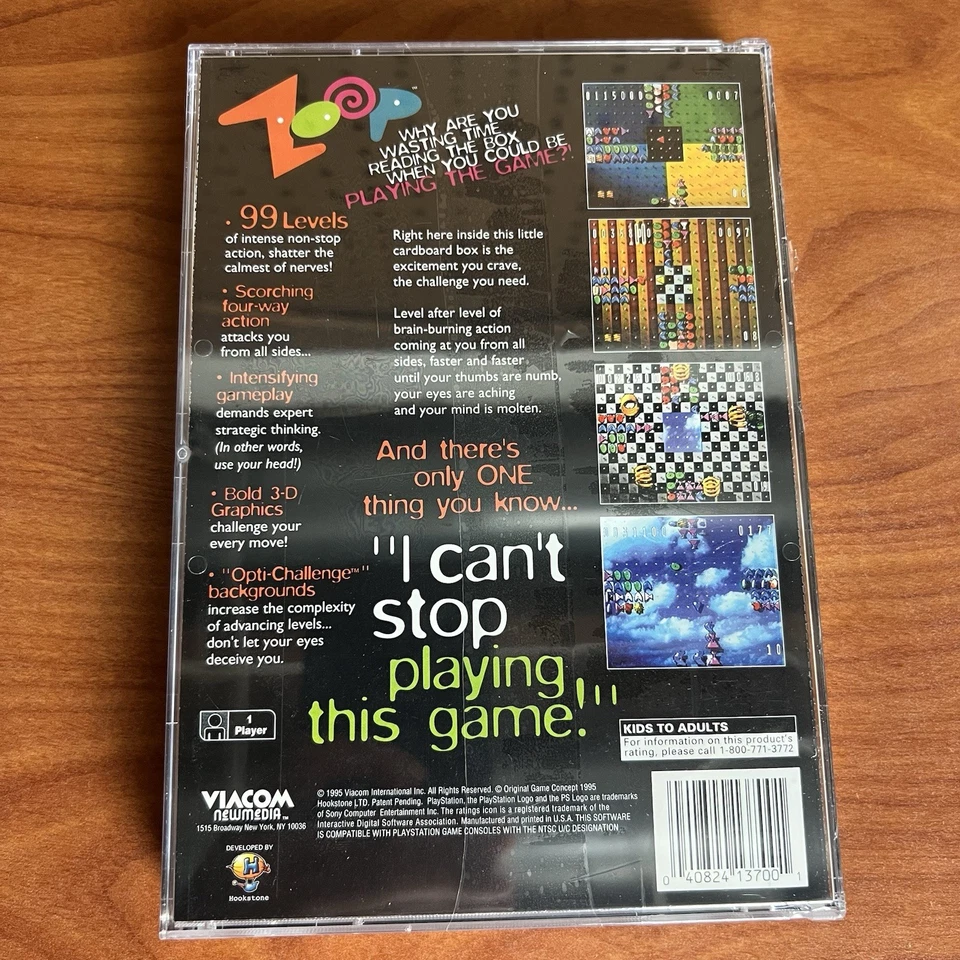 Zoop Longbox PS1 FACTORY SEALED 1st Print Black Label VGA Playstation 1 One - Image 2 of 4