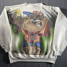 Vintage Taz Sweatshirt Men  s Large Lumberjack 1995 FREEZE Looney Tunes Pullover