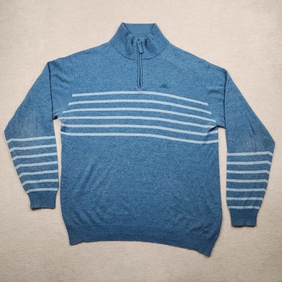 Vintage Robe di Kappa Herren Pullover Half Zip Gr. 3XL Sweatshirt Blau Wolle