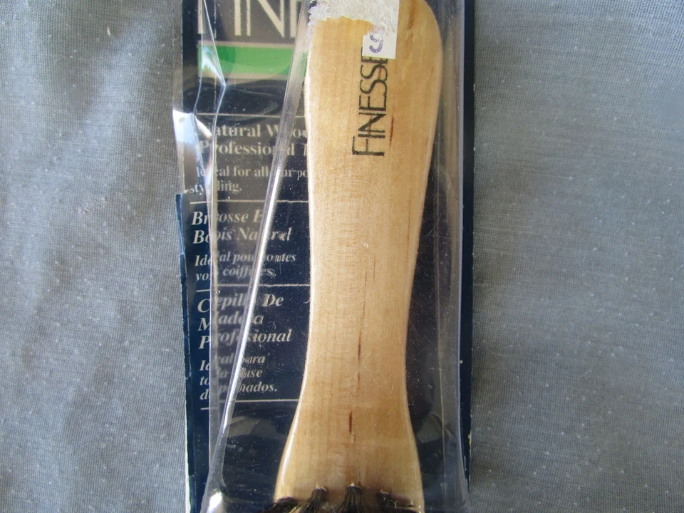 Cepillo profesional Finesse 8 1/4" mango de madera natural cerdas de jabalí 8154 de colección Nuevo abierto Foto 2 de 4
