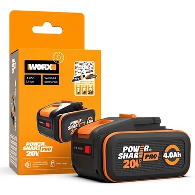 Worx Akku PowerShare Pro 20V 4.0 Ah mit Ladestandsanzeige