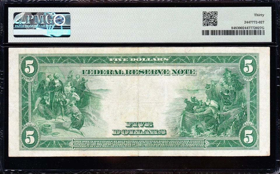 AWESOME Crisp Choice VF++ 1914 $5 NEW YORK FRN Note! PMG 30! FREE SHIP! 50338A - Image 3 of 3