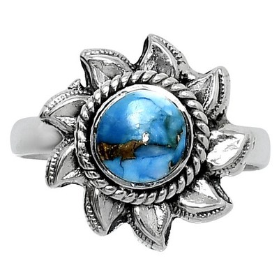 Premium Spiny Oyster Turquoise 925 Sterling Silver Ring s.9