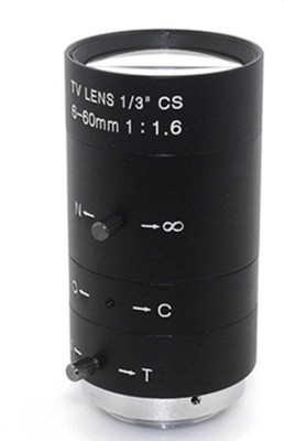 Camera Varifocal Lens FL 6-60mm F1.6 CS Mount FOV 50°-4.9° Format 1/3'' *tm