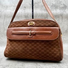 Gucci 001 261 Vintage Micro GG Interlocking Shoulder Crossbody Bag Suede Used