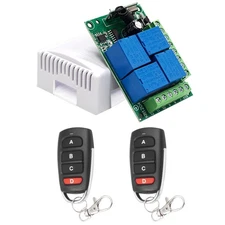 DC 12V Relay Remote Switch Wireless RF Remote Control Switch 4 Channel Module...