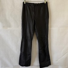 Vintage Lord  Taylor Leather Pants Sz 4P Black 100 Leather Straight Y2K READ