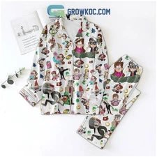 Gravity Falls Character Polyester Pajamas Set White Version