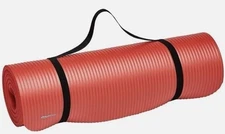 Amazon Basics 1/2 Inch Extra Thick RED Exercise Yoga Mat with Carrying Strap NEW