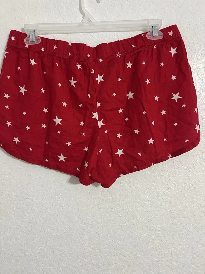 Xhilaration Women Red With Starts Sleepwear Shorts Size L 100% Cotton #210 NWOT - Image 3 of 4