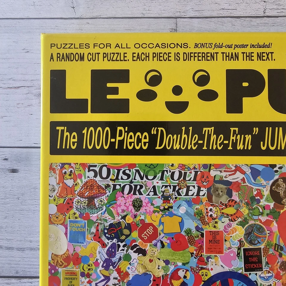 Le Puzz "I Love Stickers" 1000 Piece Puzzle Poster Included Jumbo 24x30 Untested - Image 2 of 4