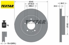 2x Bremsscheibe TEXTAR 92345705 2 Bremsscheiben Hinterachse Hinten