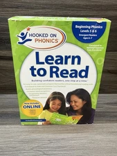 Hooked On Phonics First Grade Level 5 and 6 Ages 6-7 Complete Books Workbook DVD