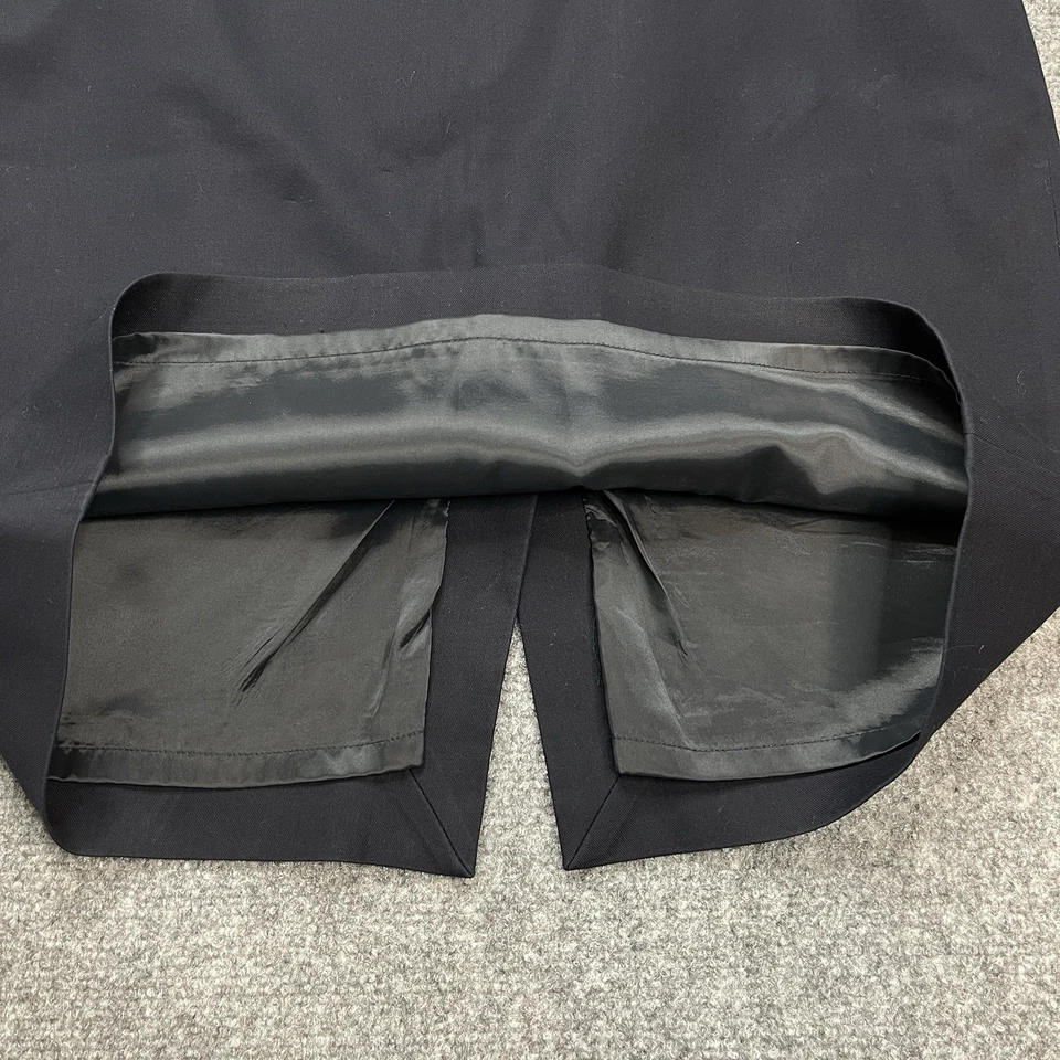 Falda J Crew para mujer talla 12 azul marino forrada cremallera trasera algodón hasta la rodilla lápiz Foto 4 de 4