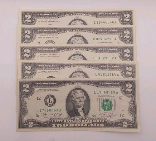 $2 Federal Reserve Notes Series 1976-2013 1957A Red Seal Lot