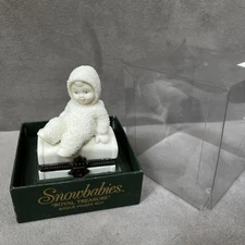 Snowbabies Dept 56 Royal Treasure Hinged Box January Garnet Swarovski Birthstone