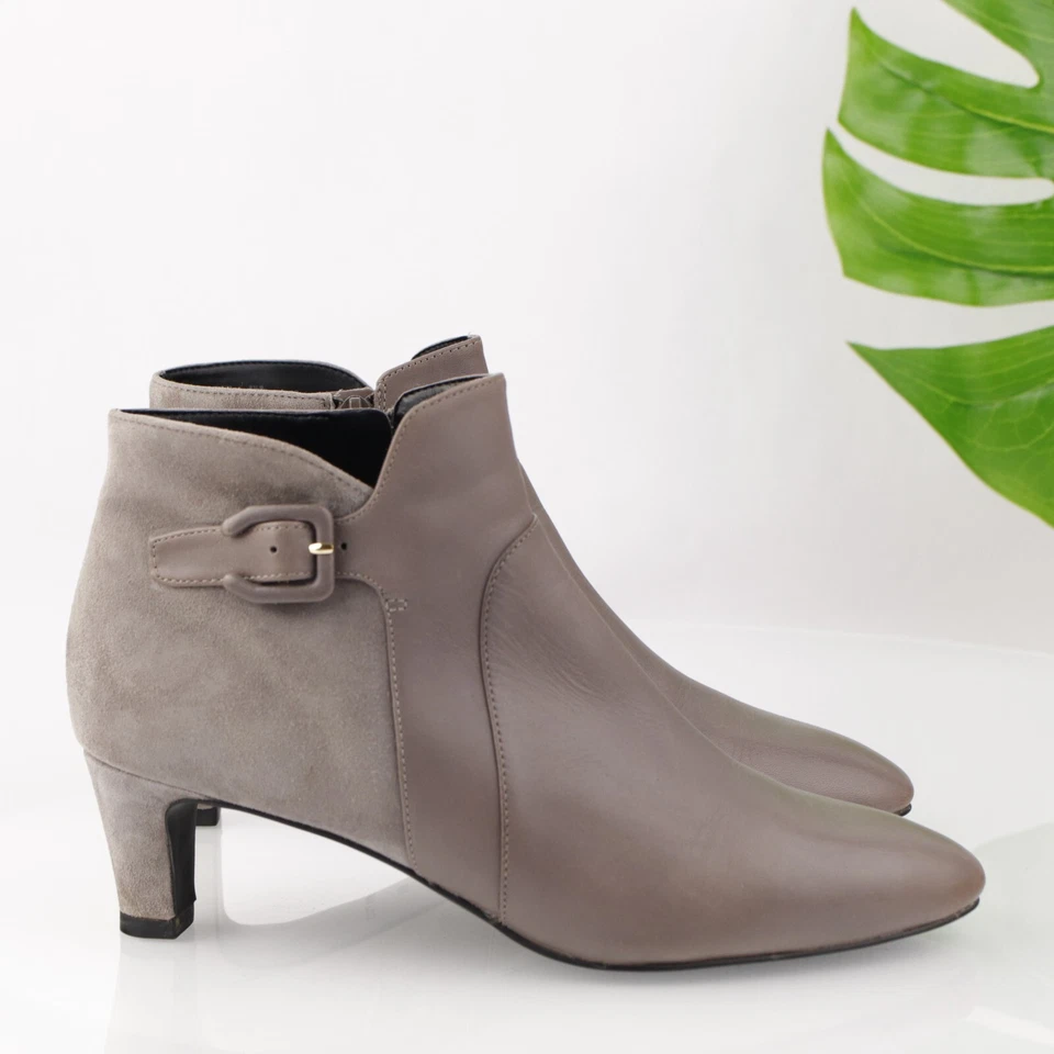 Женские водонепроницаемые ботинки Cole Haan модель Sylvia размер 8,5 цвет серый кожа на котятином каблуке - Изображение 3 из 4