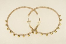 Hand Crafted Metal Brutalist Jewelry Sterling Silver Bold Hoop Pierced Earrings