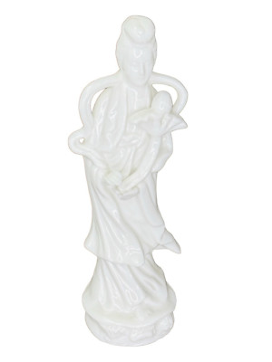 Vintage Lenwile China Ardalt Verithin White Porcelain Geisha Holding a Flower -