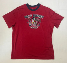 Disney Park T-Shirt Adult XL Red Walt Disney World 1971 Embrodiered Mickey Mouse