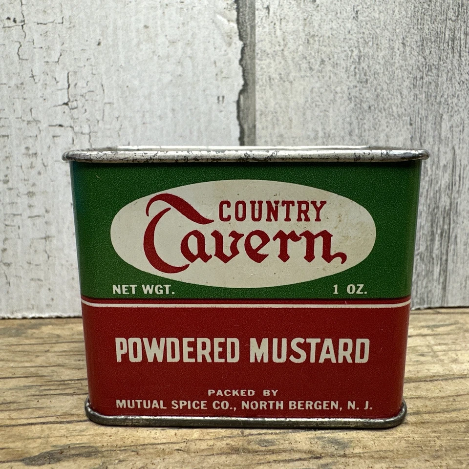 Vtg Country Tavern Mustard Spice Tin Mutual Spice N Bergen NJ - Image 3 of 4