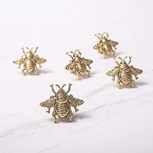 2 Pack Gold Brass Bee Knobs for Cabinets and DrawersAnimal Knobs and Pulls fo... - Picture 3 of 6