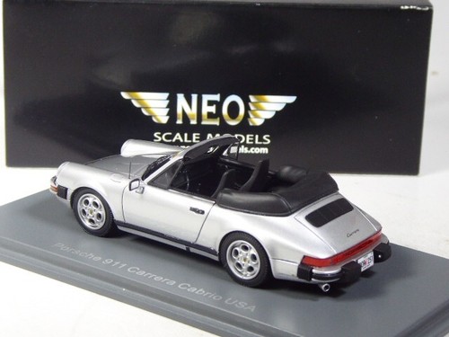 (SB-67) Modelli Neo Scale 43251 Porsche 911 Carrera Cabrio USA argento 1:43 in IMBALLO ORIGINALE - Foto 2 di 3