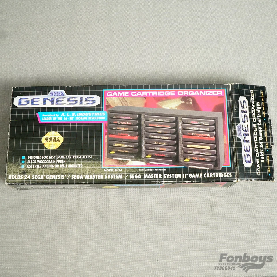 世嘉 Genesis 24 游戏盒壁挂式机架收纳盒带原装盒 ALS 1992 — 第 2/4 张图片