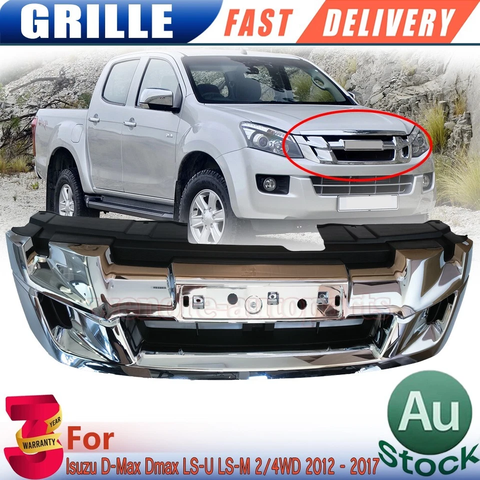 NEW FRONT GRILLE (CHROME) For ISUZU D-MAX DMAX LS-U LS-M 2/4WD 2012 - 2017 - image 2 of 3