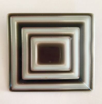 Lea Stein Plastic Brooch Layered Black & White