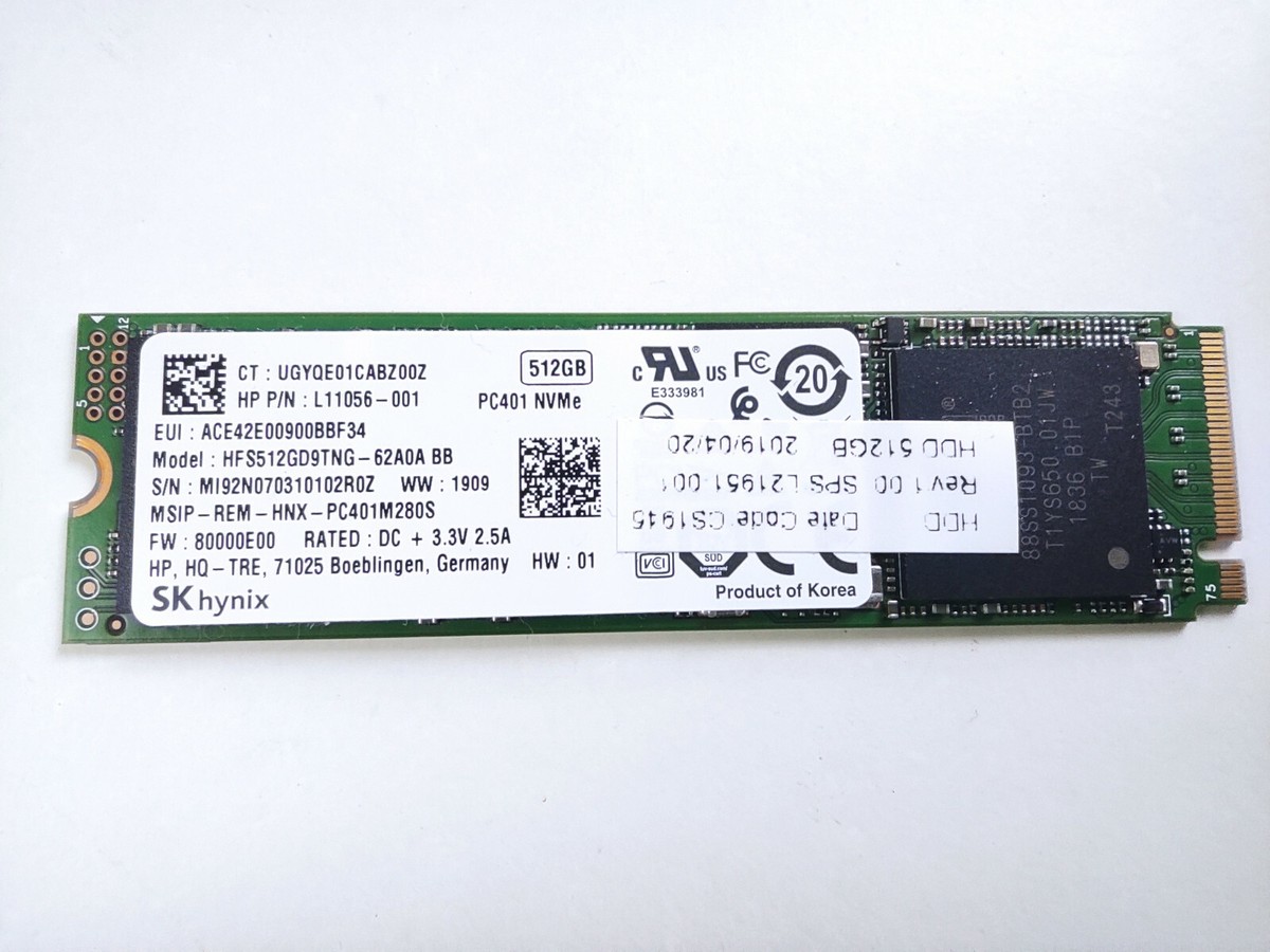 512GB SK Hynix HFS512GD9TNG-62A0A M.2 2280 NVMe SSD Solid State