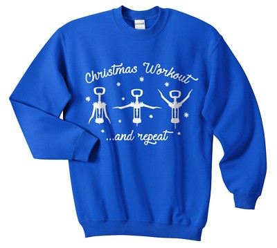Christmas Workout Sweater Jumper Sweatshirt Funny Wine