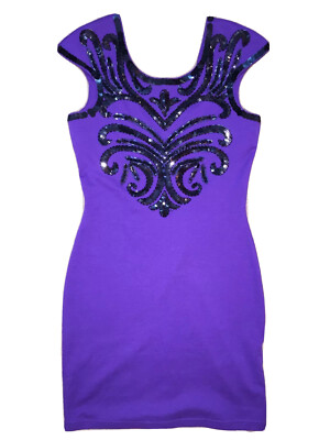 Lipsy Bodycon Dress Size 10 Purple Sequin Embellished Y2K Party Christmas  Xmas | eBay