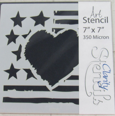 Clarity Stamp, America Love Stencil, 7''x7'', STE-PL-00198-77