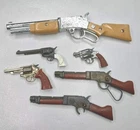 5 Marx & Nichols  Miniature Toy Cap Guns: Pistols & Rifles c.1960 Lot