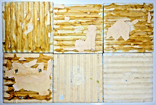 DESVRES 6 ANCIENS CARREAUX de CÉRAMIQUE en FAÏENCE ÉMAILLÉE BLEU XIXème - Photo 9 sur 9