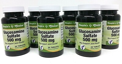 LOT 6 GLUCOSAMINE SULFATE 500 mg DIETARY SUPPLEMENT Joint 20 Tablets Each Bottle