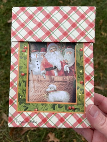 HALLMARK Nature’s Sketchbook Vintage Christmas Cards MARJOLEIN BASTIN Santa NEW - Picture 2 of 12