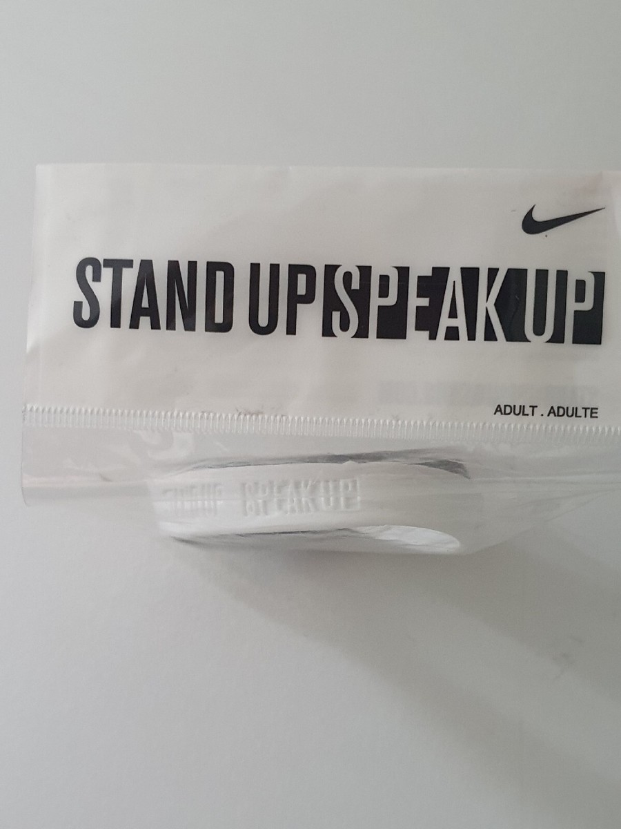GENUINE NIKE STAND UP SPEAK UP ANTI RACISM ADULT WRISTBAND BLACK
