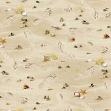 Beach Seashell Footprints Beach Coast Sand Landscape Elizabeth Studio Fabric
