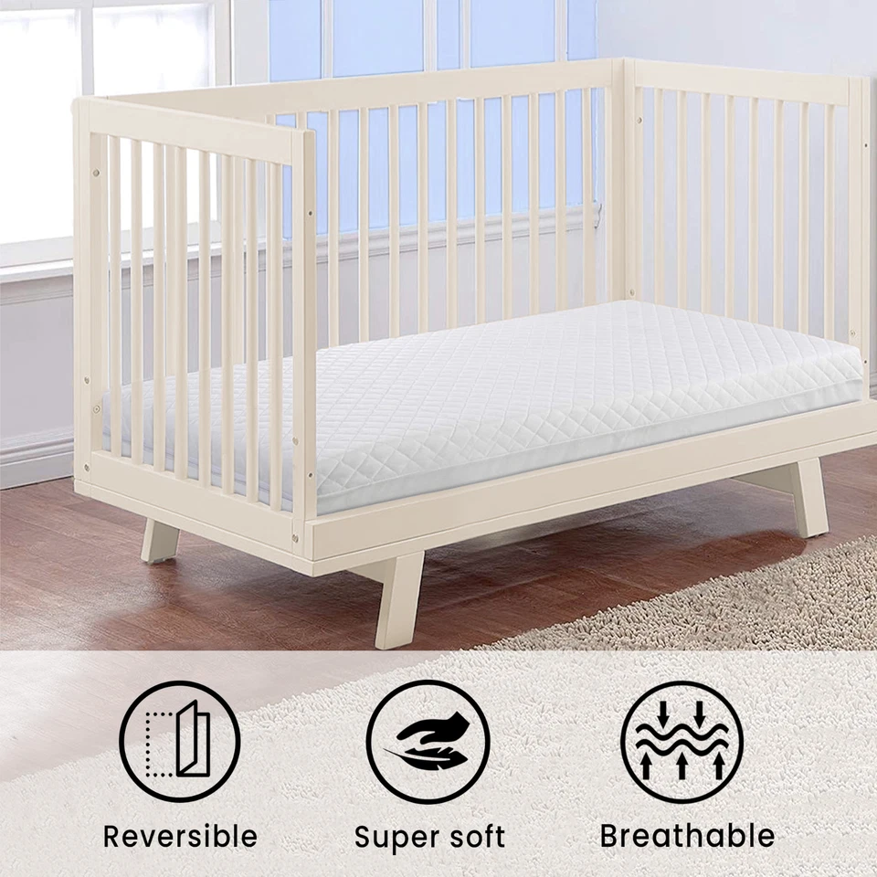 Baby Toddler Cot Bed Mattress 140x70x13cm + Free Cot Duvet & Pillow Bedding Set - Image 4 of 4