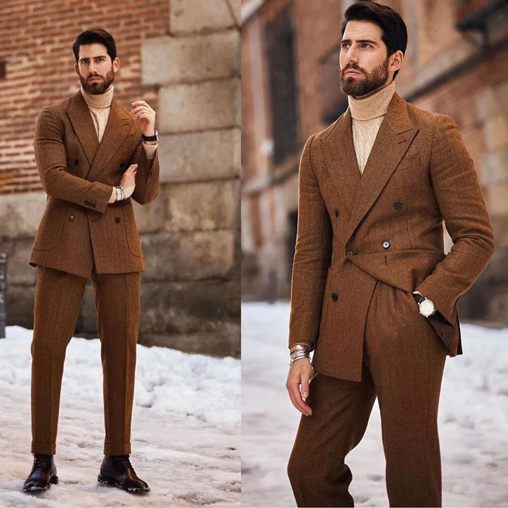 Elegant Men's Light Brown Tweed Three-piece Suit Tailored Suit the Rising  Sun Store, Vardo -  Canada