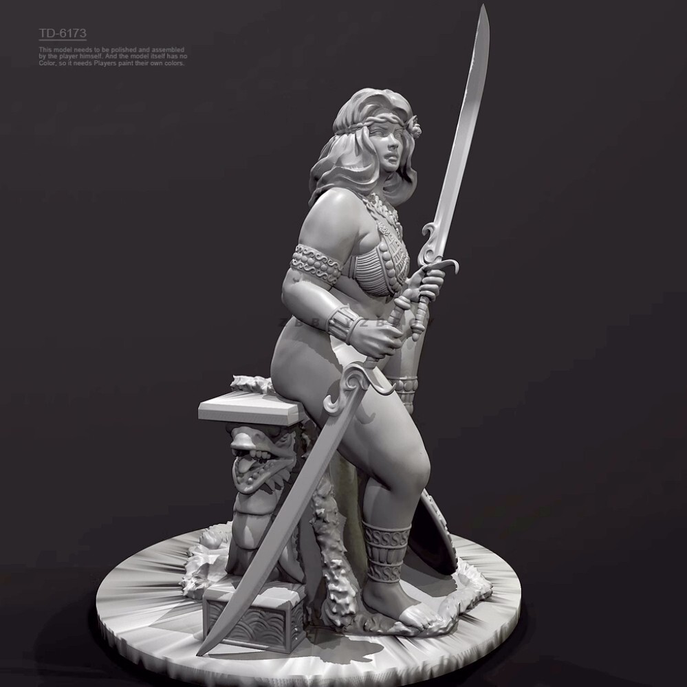 50mm resin figure model kit Fat Girl Century Double Knife Fat Girl 3D Printing