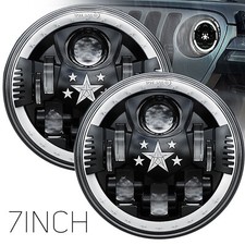 2pcs 7 Led Headlights Amber Drl Hilo Beam For Chevrolet Bel Air 1953-57 Truck