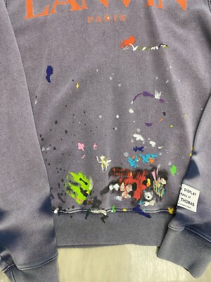 Gallery Dept X Lanvin Painted Hoodie Navy Blue Size Small | eBay