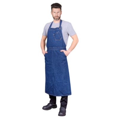 Jeans Latzschürze für Herren 90x115 cm Arbeitskleidung Kochschürze