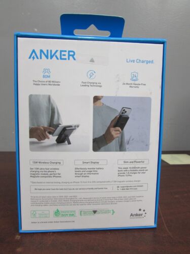 NEW ANKER 15W ULTRA-FAST MAGNETIC CHARGING WITH SMART DISPLAY POWER BANK (22E) - Picture 2 of 3