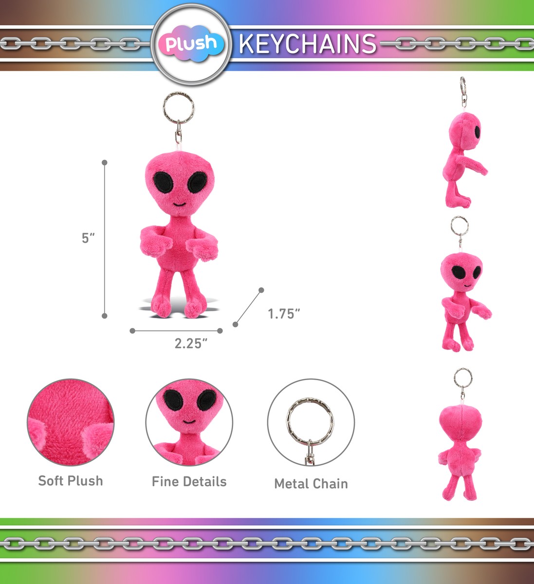 PLUSH KEYCHAIN - PINK ALIEN | eBay