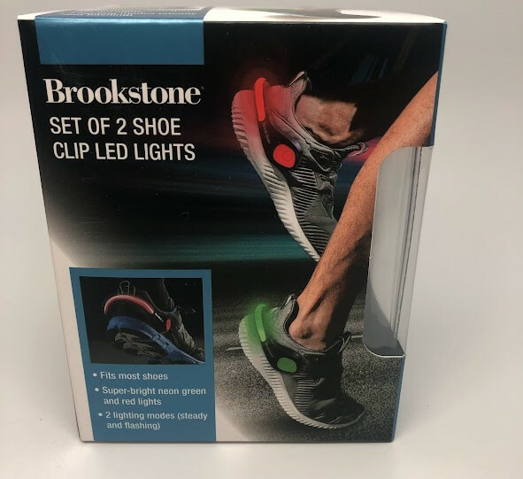 Brookstone Set of 2 Shoe Clip Led Lights NIB Neon Green and Red Lights